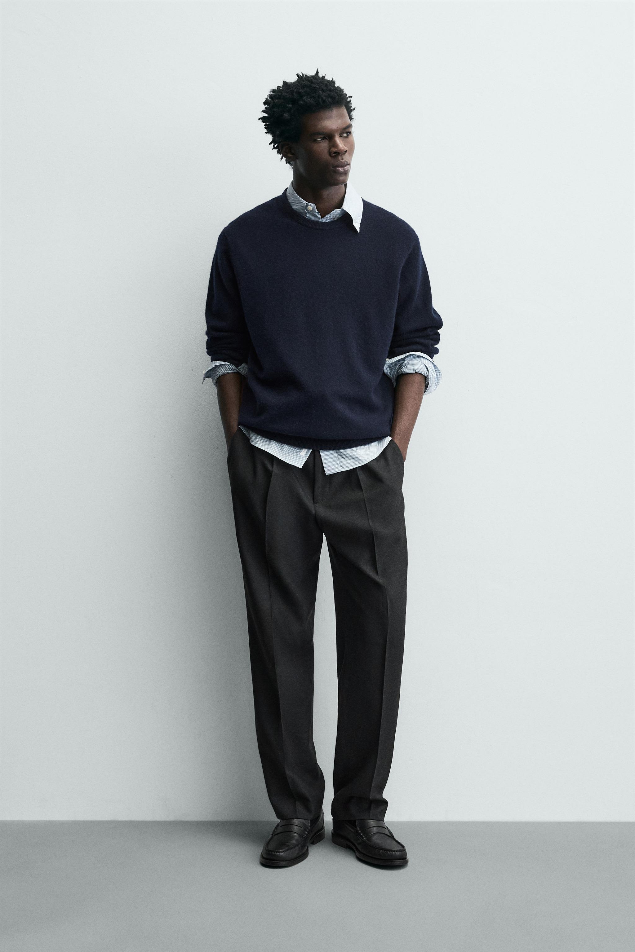 PANTALON REGULAR FIT À PLIS